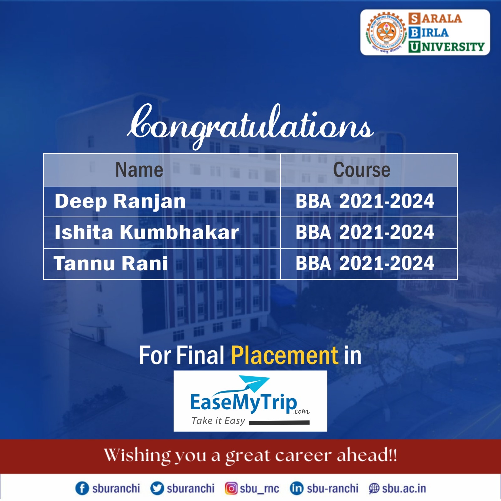 sbu campus placement