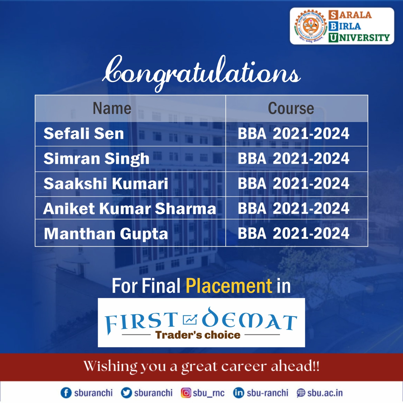 sbu campus placement