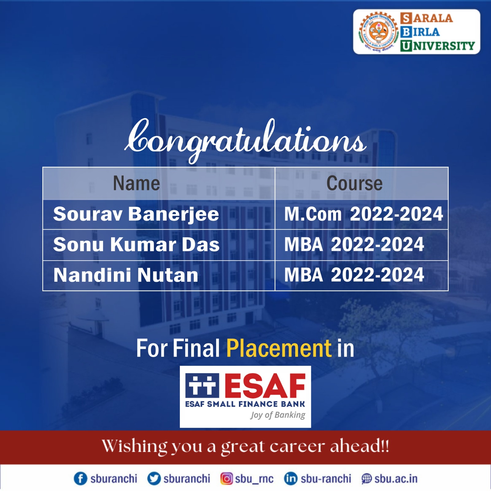 sbu campus placement